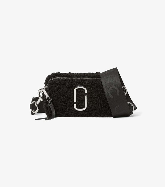 Women's Marc Jacobs Snapshot Teddy Crossbody Bags Black | UQHRE-4923