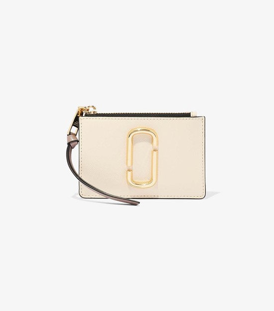 Women's Marc Jacobs Snapshot Top Zip Multi Small Wallets Black / White | IADKC-3026